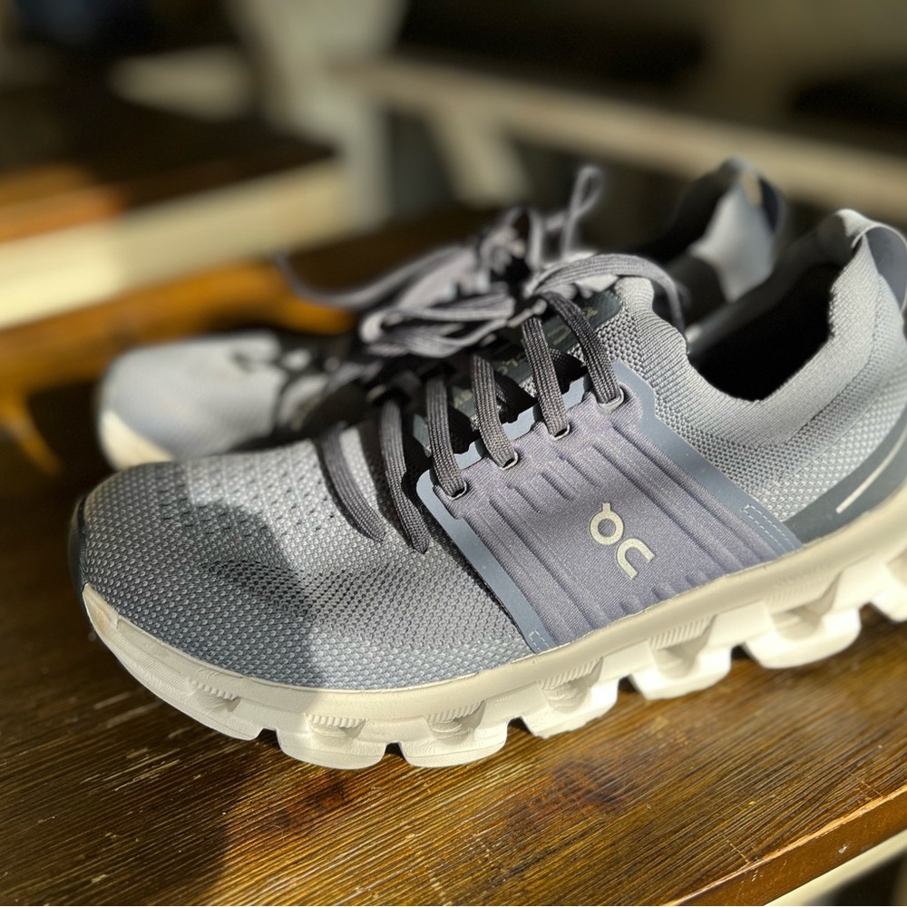 On Running Men’s Cloud Running Shoes in Light Gray and White
